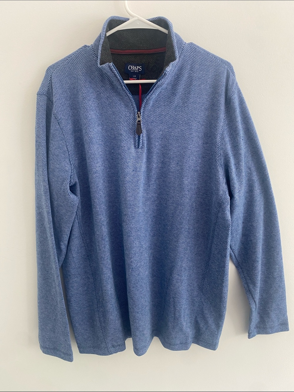 NWT Chaps Quarter Zip Fleece Canyon Blue LARGE